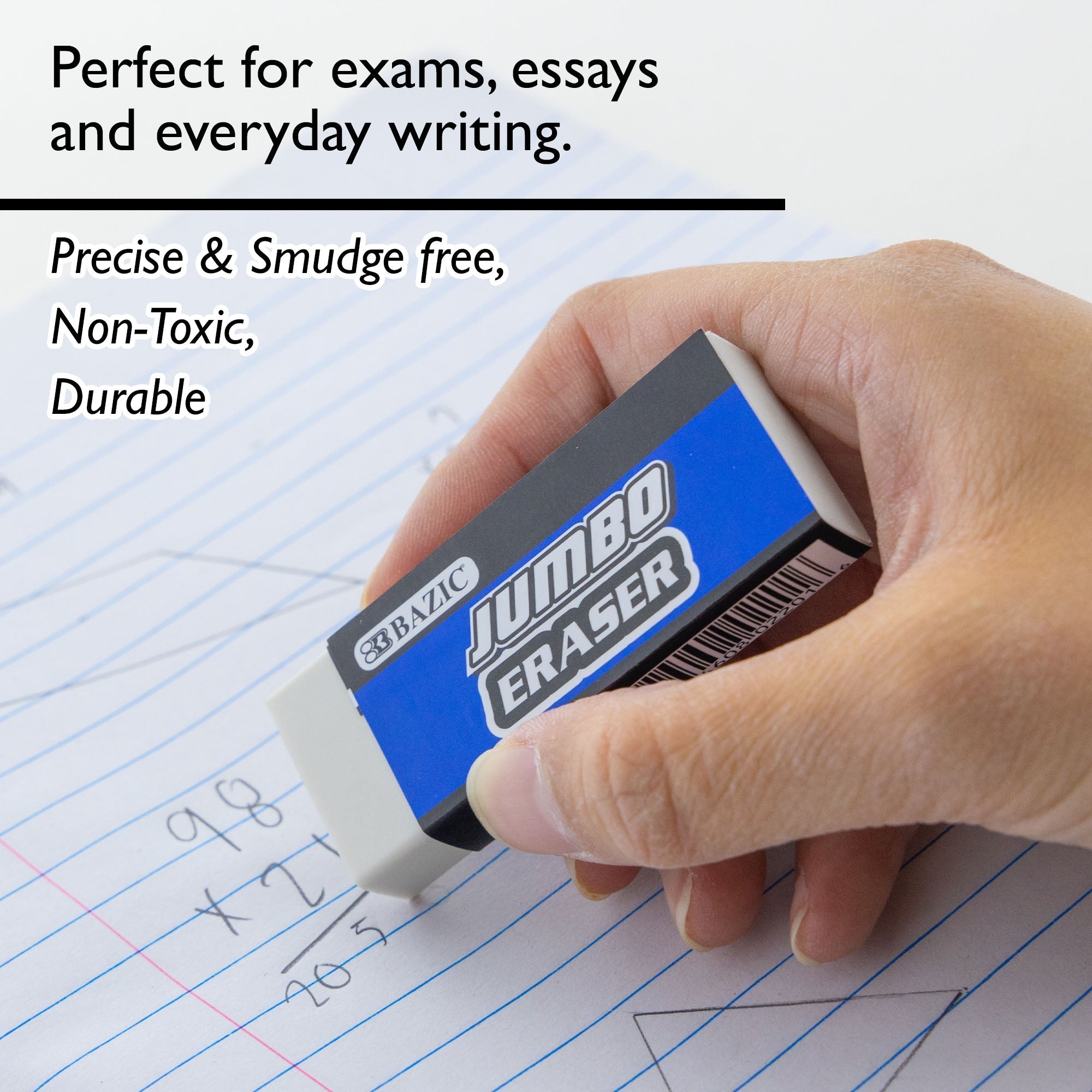 BAZIC Jumbo Eraser (4/Pack)