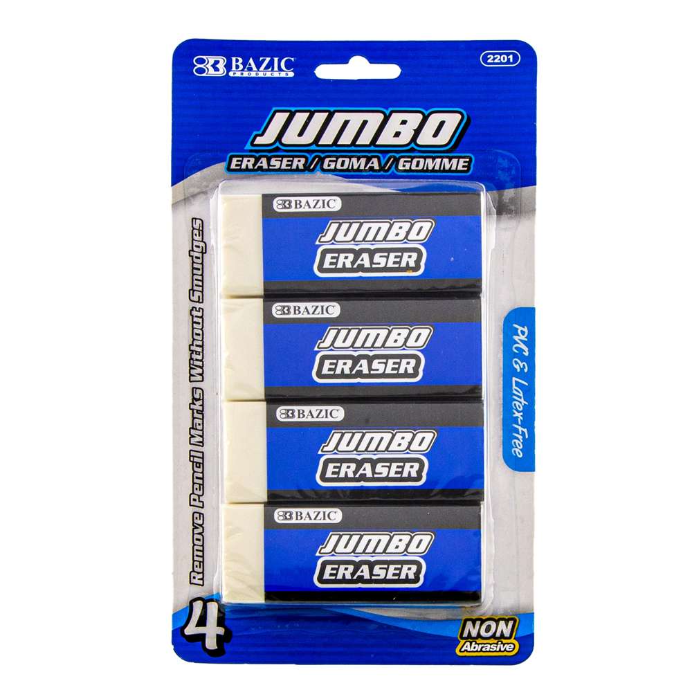 BAZIC Jumbo Eraser (4/Pack)