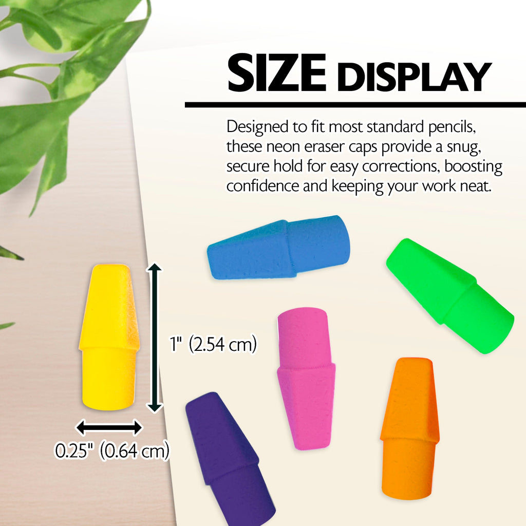 BAZIC Neon Eraser Cap (20/Pack)