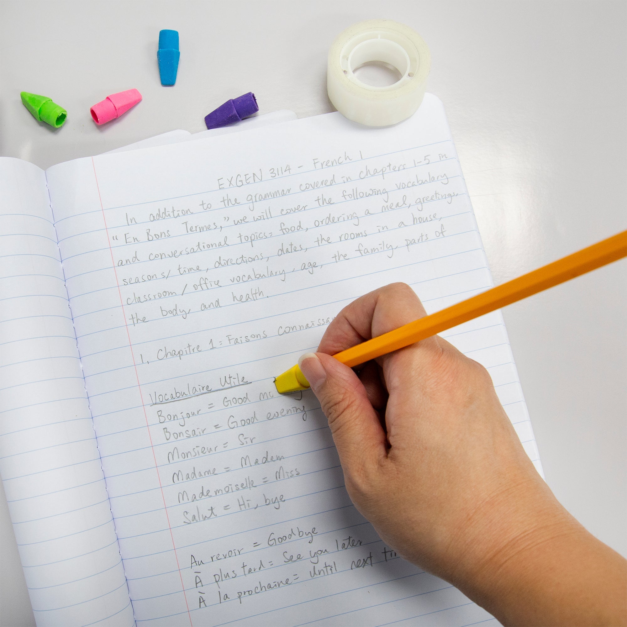 BAZIC Neon Eraser Cap (20/Pack)