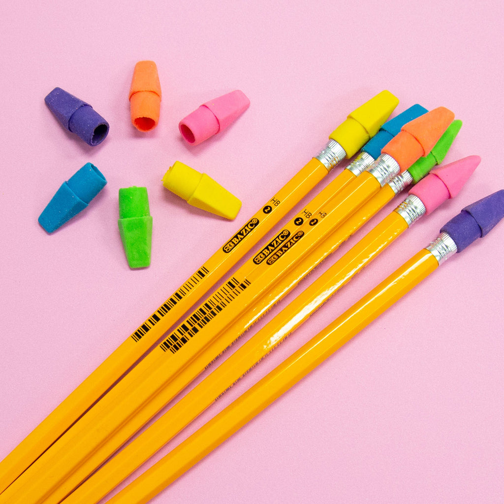 BAZIC Neon Eraser Cap (20/Pack)