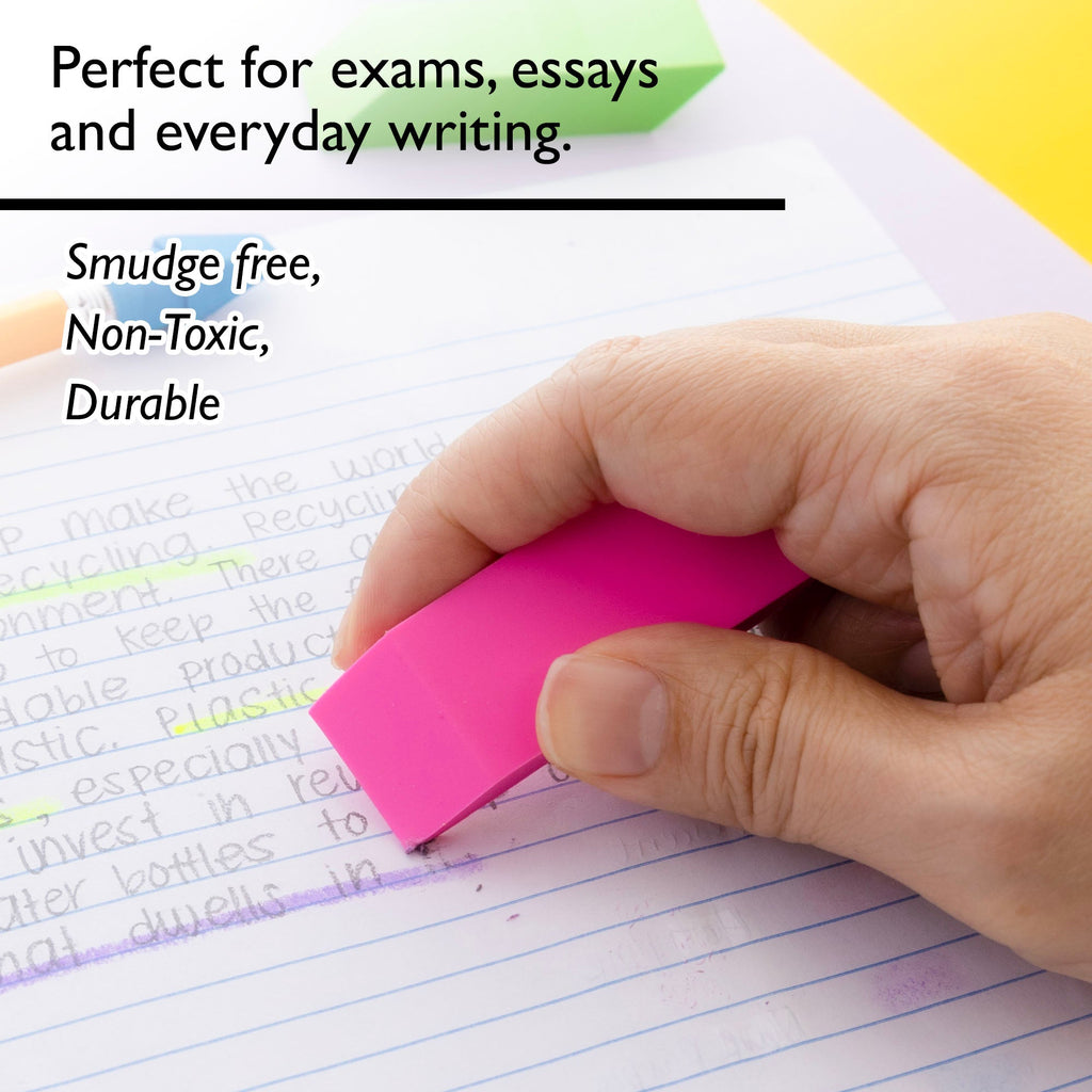 BAZIC Neon Bevel Eraser (6/Pack)