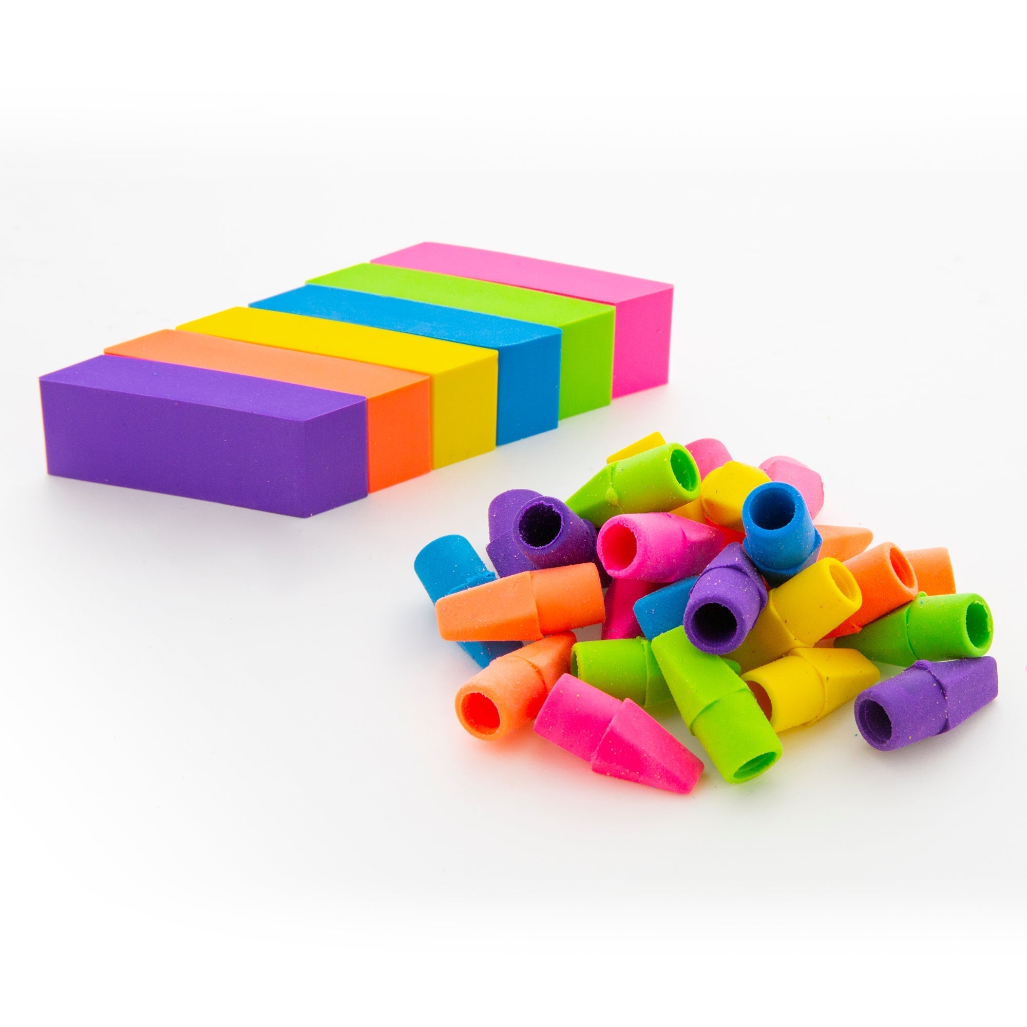 BAZIC Neon Bevel Eraser (6/Pack)