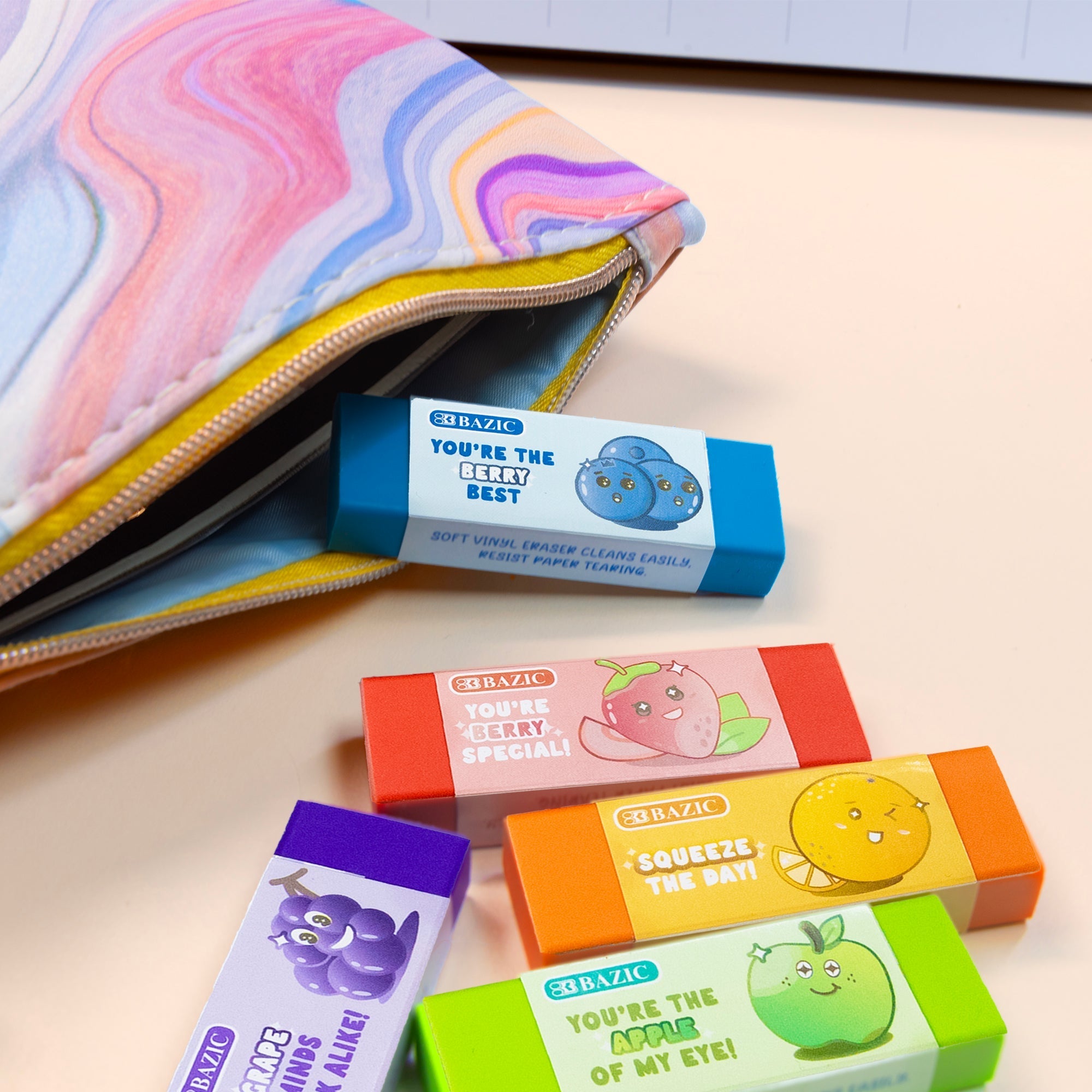 BAZIC Tutti Frutti Scented Erasers (5/Pack)