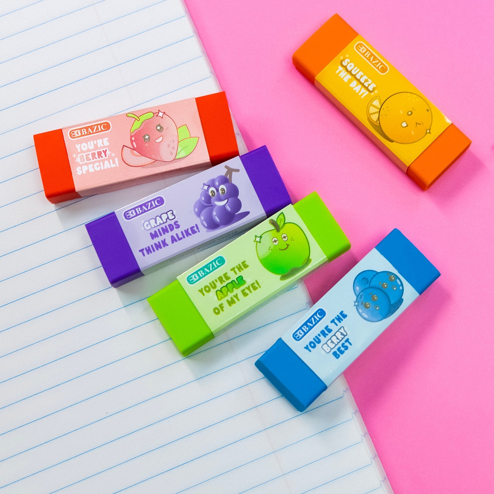 BAZIC Tutti Frutti Scented Erasers (5/Pack)