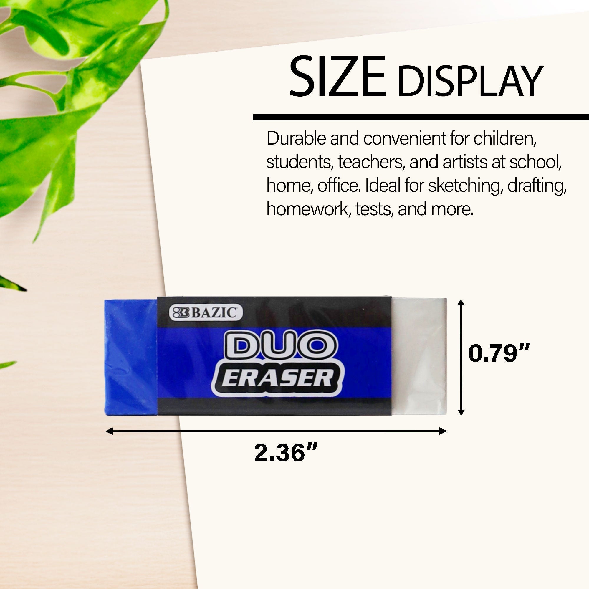 BAZIC Two-Tone Eraser (4/Pack)
