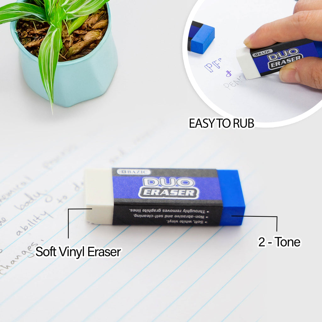 BAZIC Two-Tone Eraser (4/Pack)