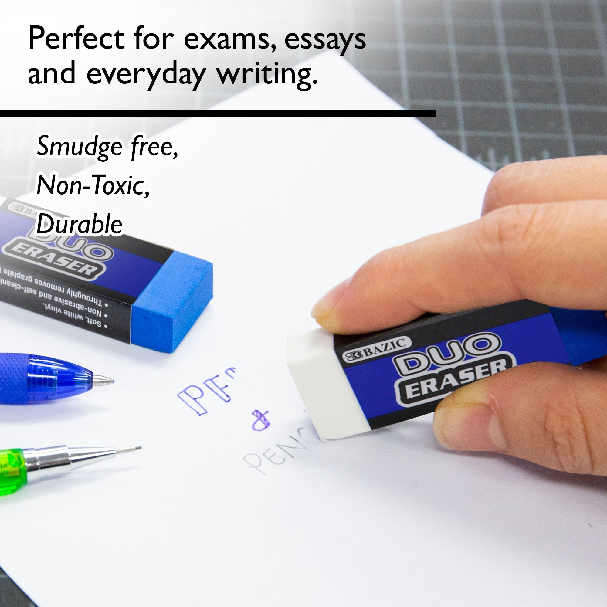 BAZIC Two-Tone Eraser (4/Pack)