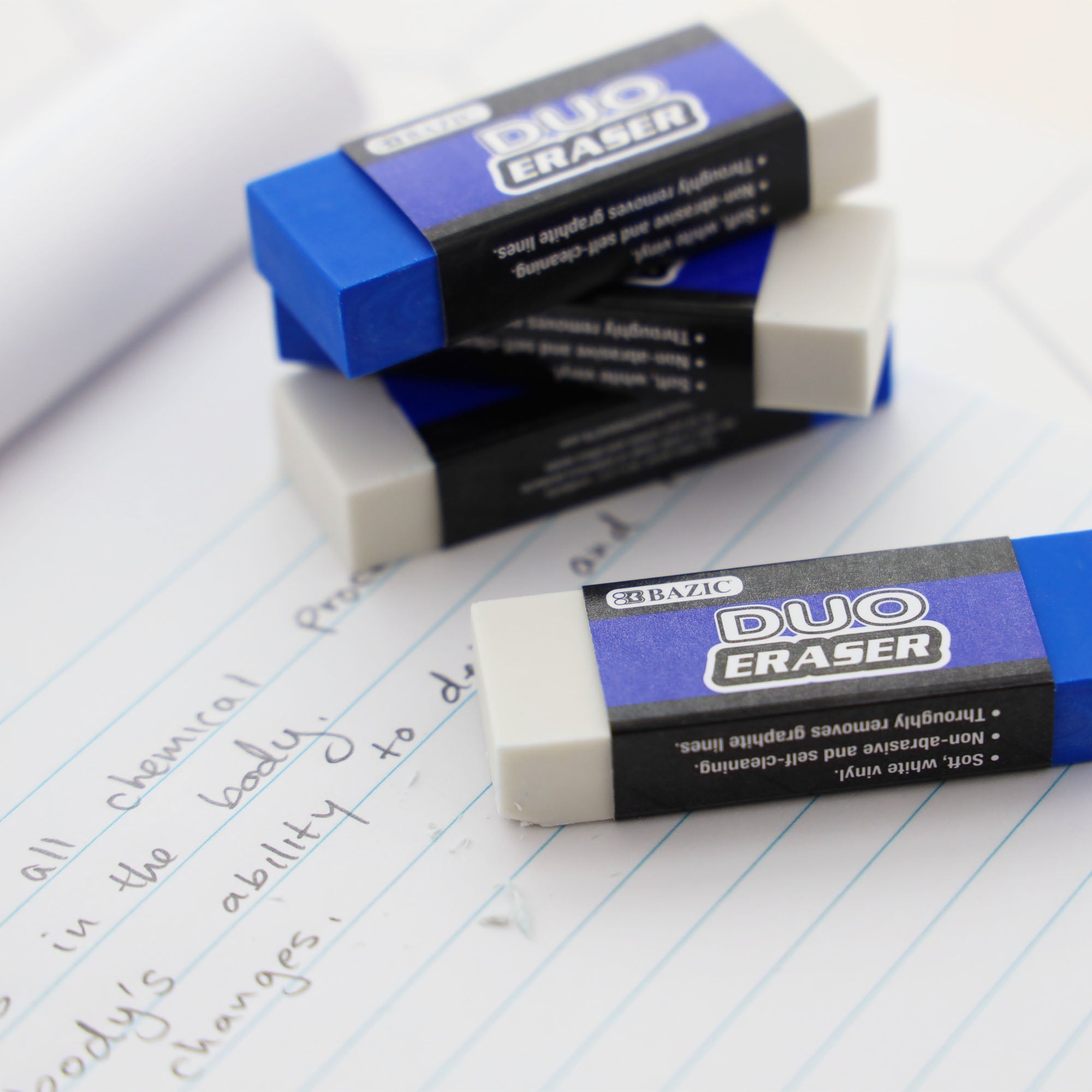 BAZIC Two-Tone Eraser (4/Pack)