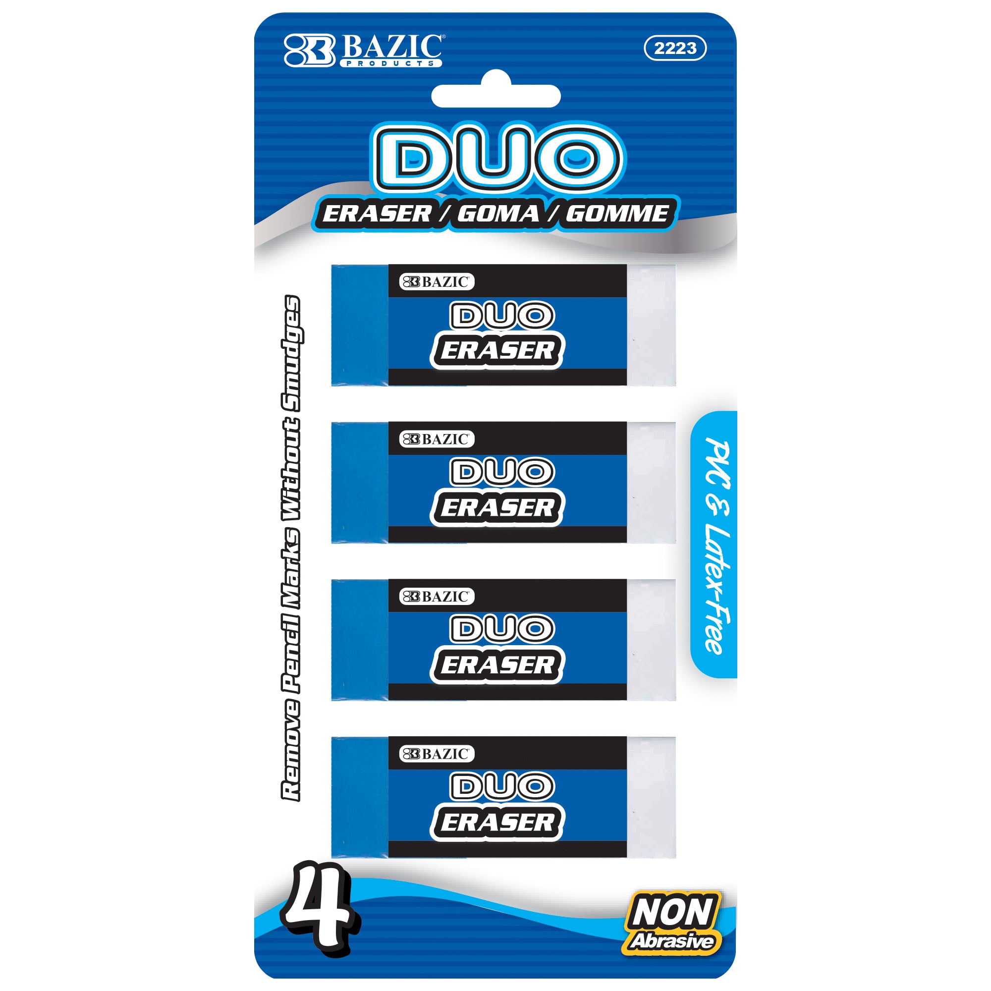 BAZIC Two-Tone Eraser (4/Pack)