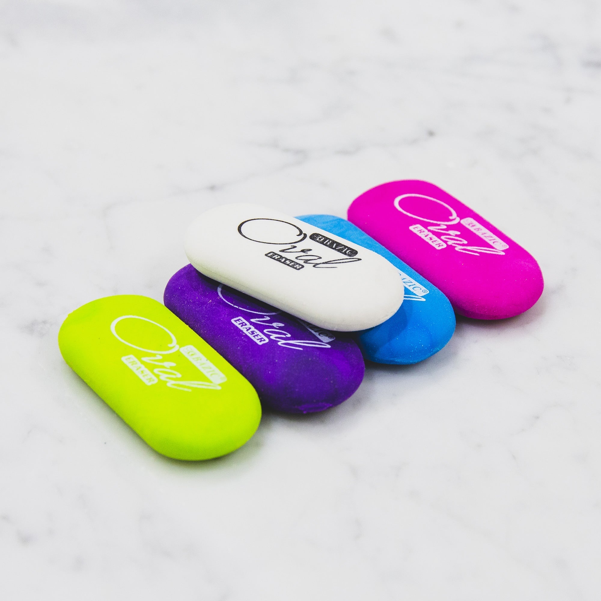 BAZIC Oval Eraser (4/Pack)