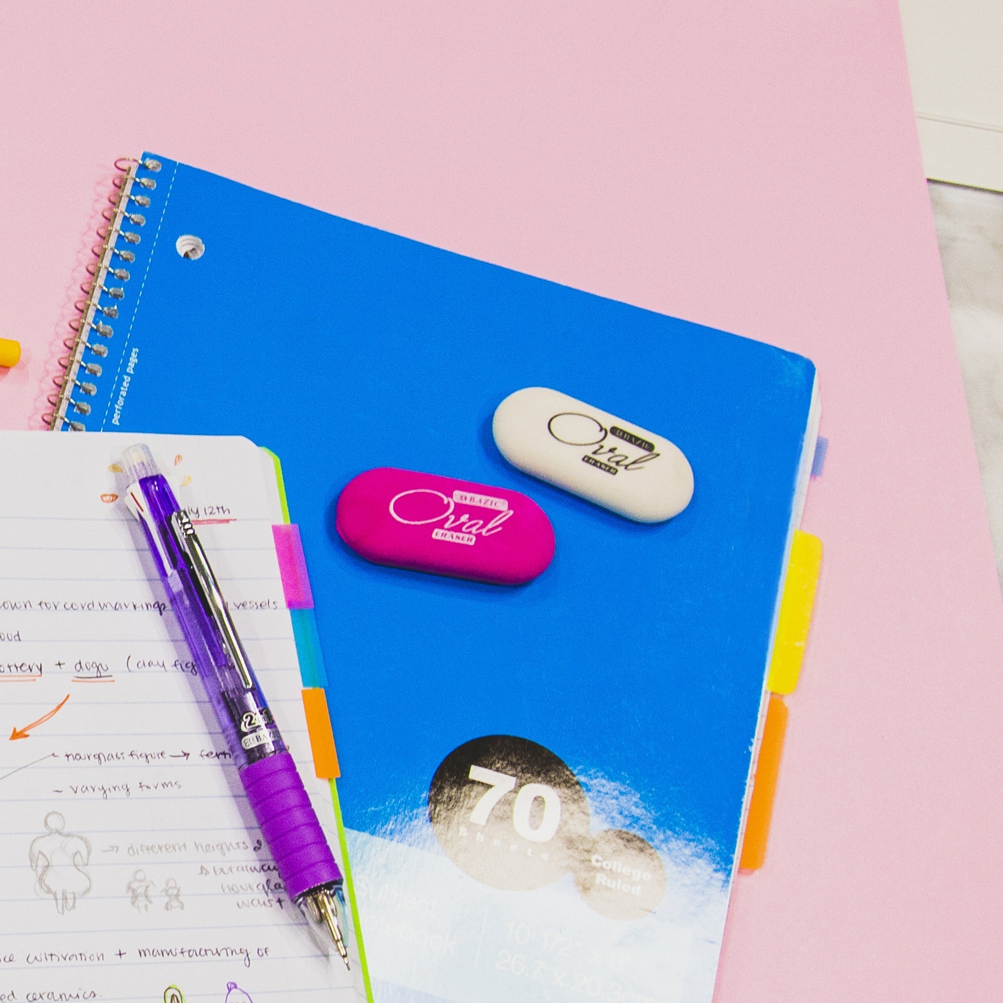 BAZIC Oval Eraser (4/Pack)