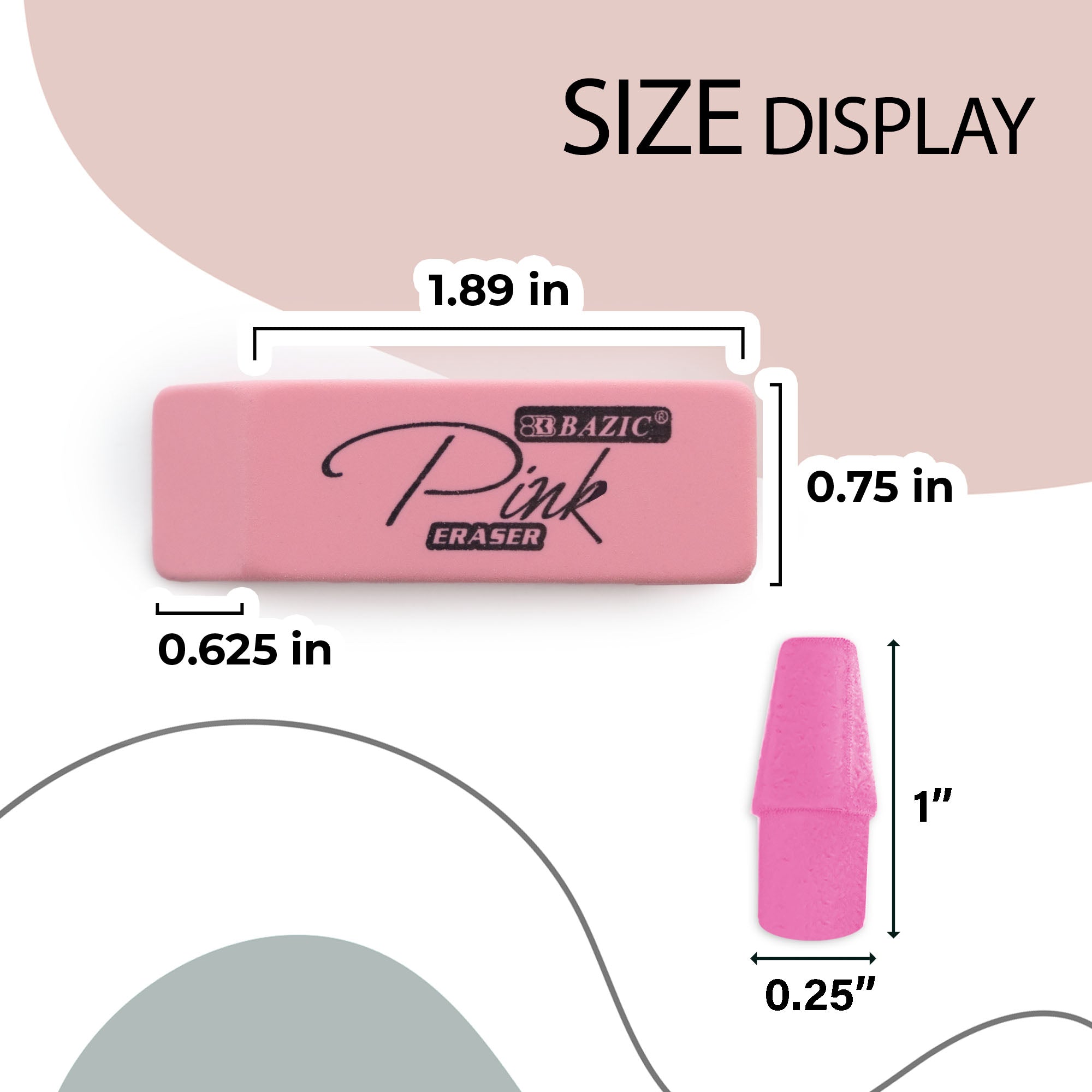 BAZIC Pink Eraser Sets (15/Pack)