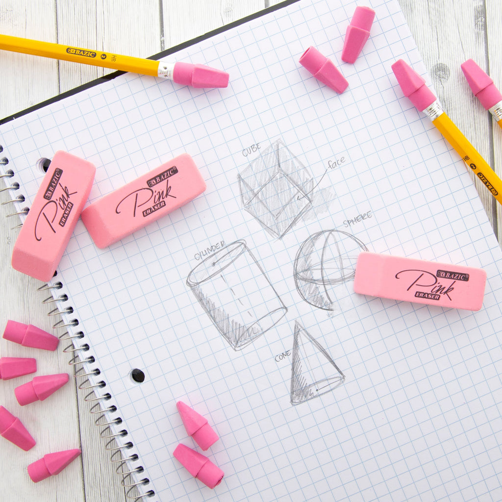 BAZIC Pink Eraser Sets (15/Pack)