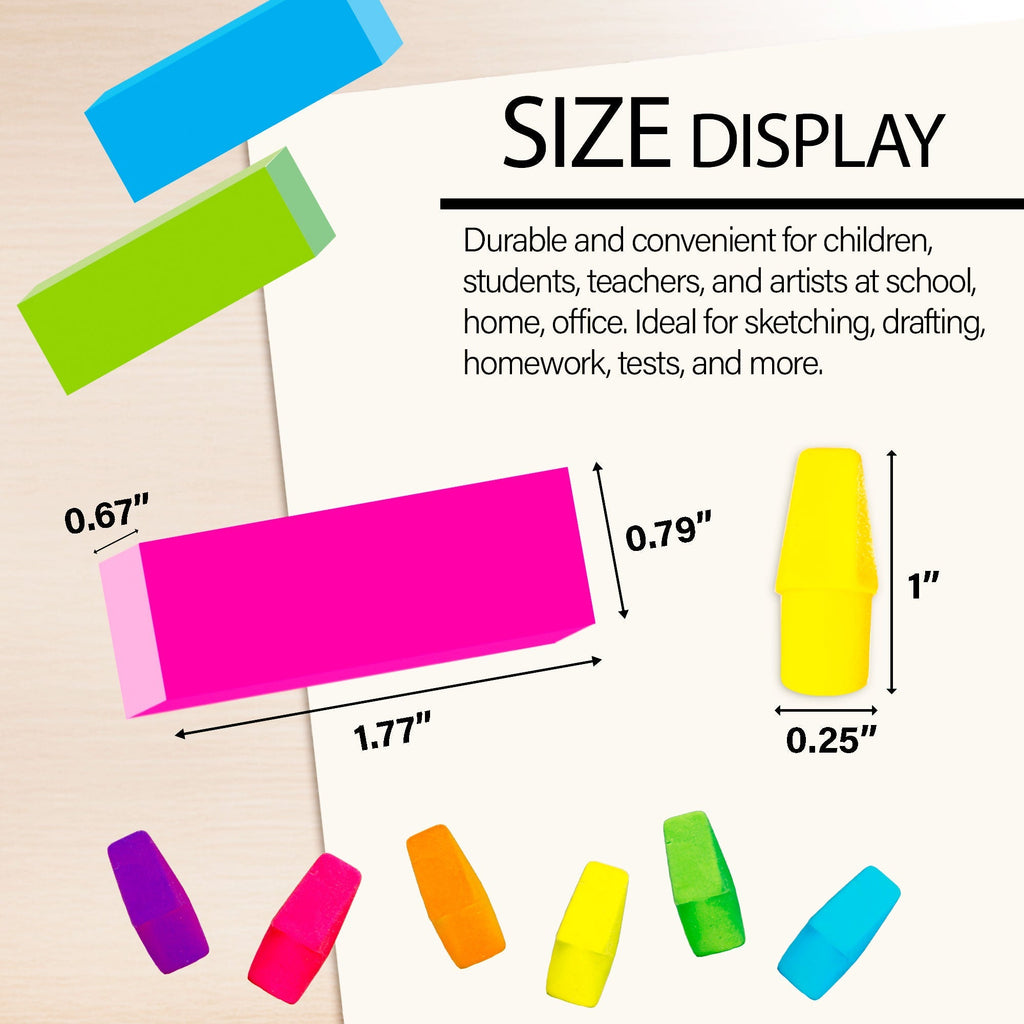 BAZIC Neon Eraser Sets (15/Pack)
