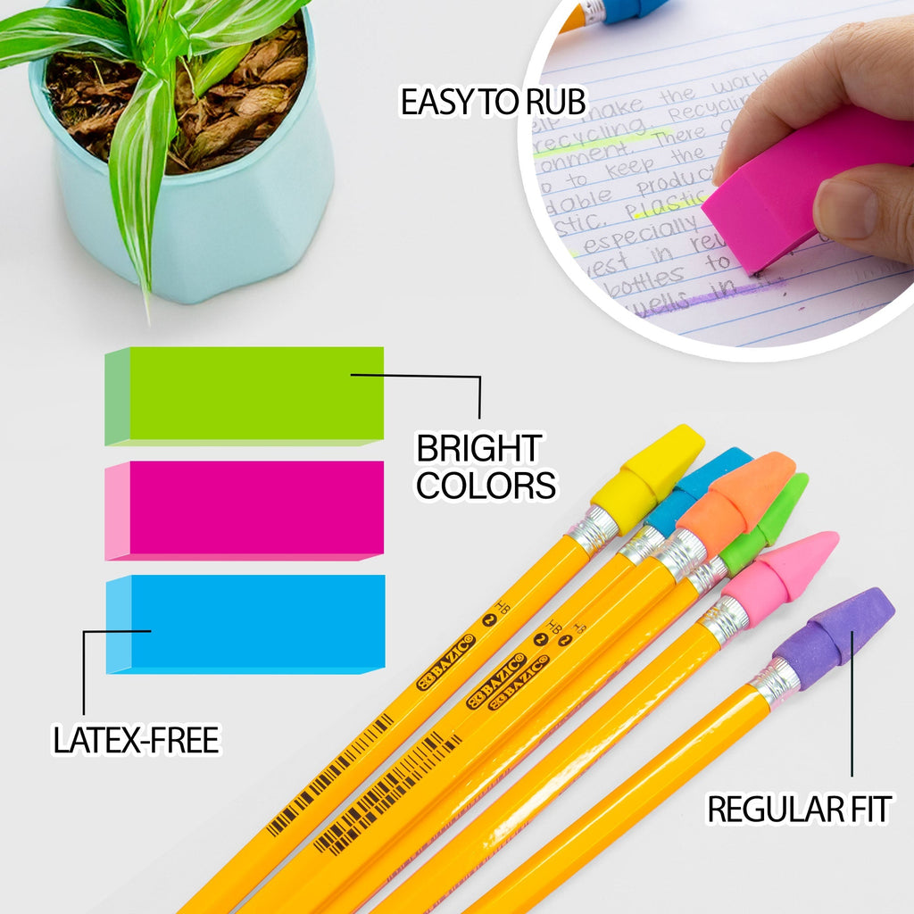 BAZIC Neon Eraser Sets (15/Pack)
