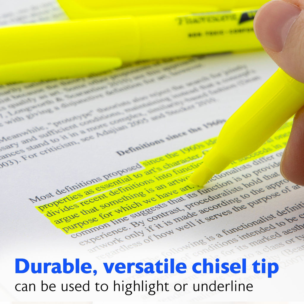BAZIC Yellow Pen Style Fluorescent Highlighters