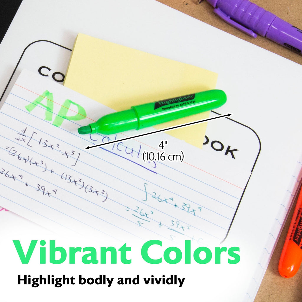 BAZIC Mini Fluorescent Highlighters w/ Cap Clip