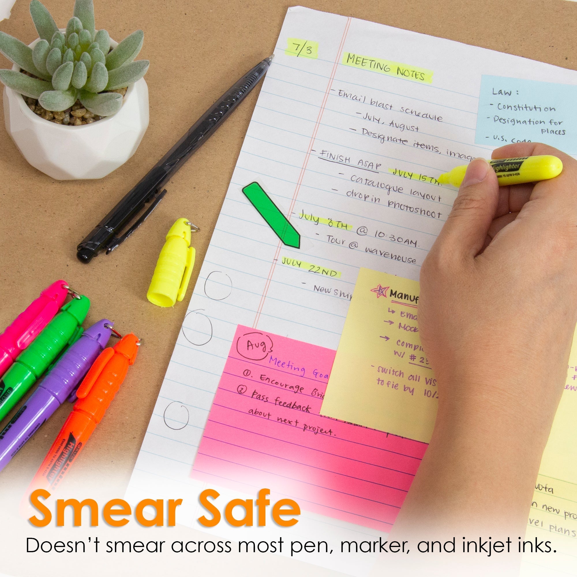BAZIC Mini Fluorescent Highlighters w/ Cap Clip