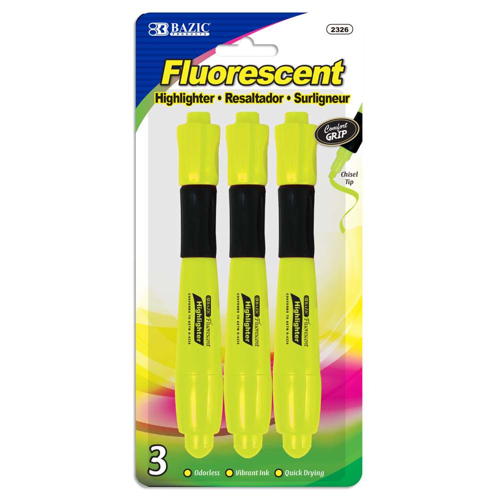 BAZIC Yellow Desk Style Fluorescent