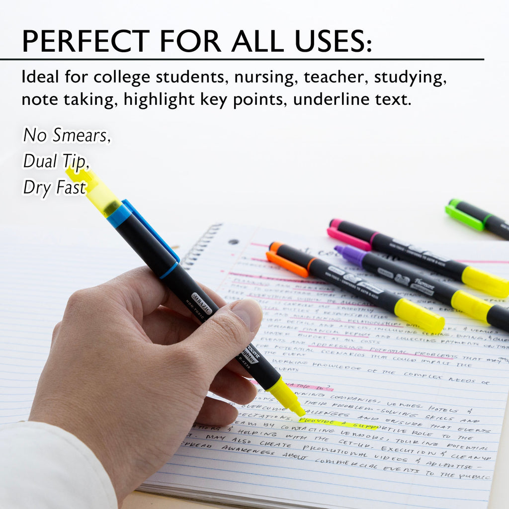 BAZIC Double Tip Fluorescent Highlighters