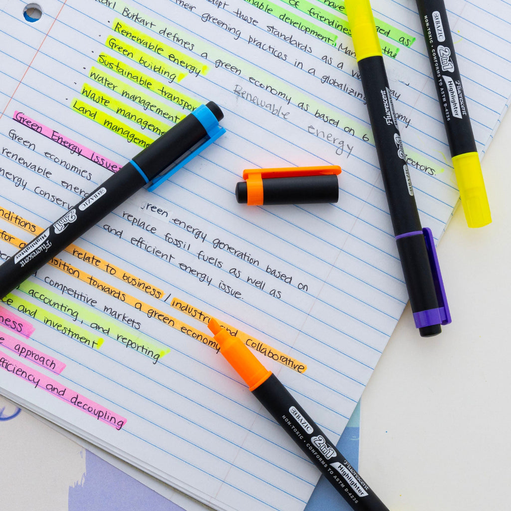 BAZIC Double Tip Fluorescent Highlighters