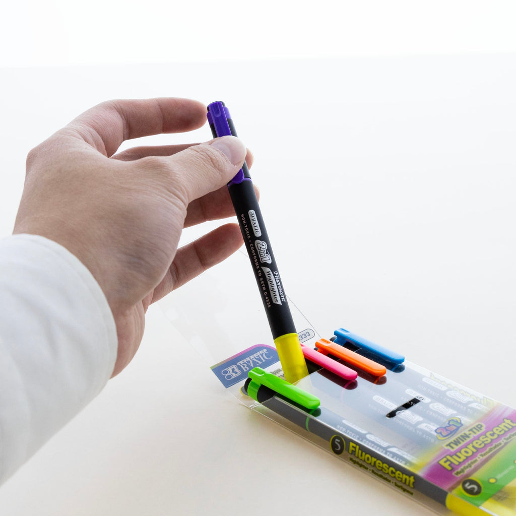 BAZIC Double Tip Fluorescent Highlighters
