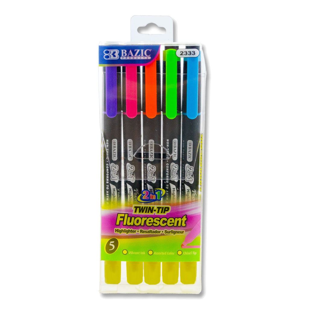 BAZIC Double Tip Fluorescent Highlighters