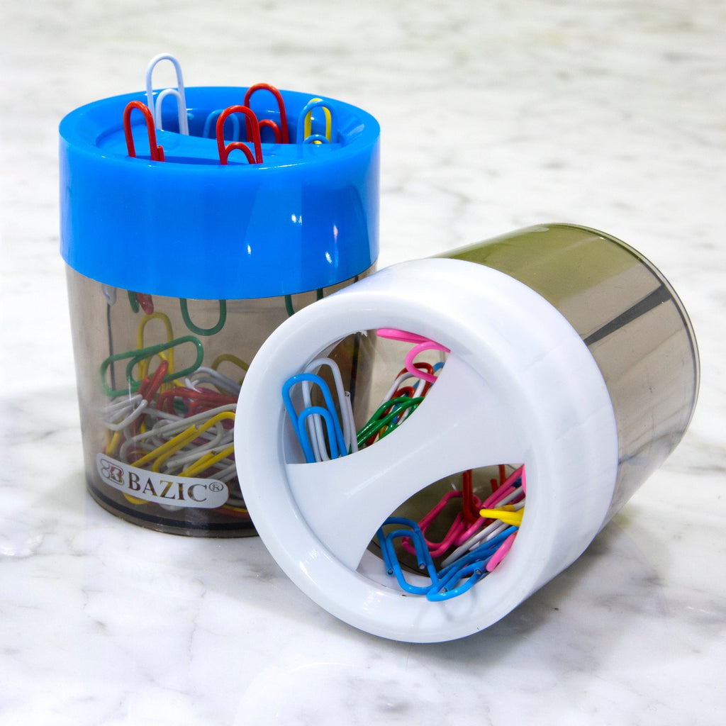 BAZIC Magnetic Paper Clips Holder w/ Asst. Color