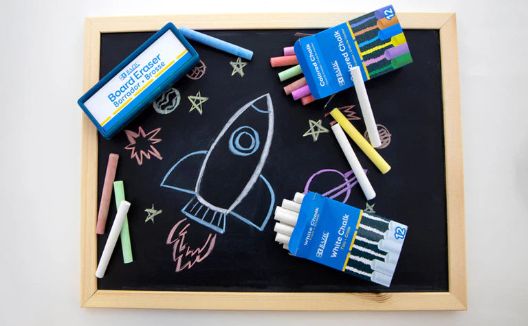 12 Color & 12 White Chalk w/ Eraser Set