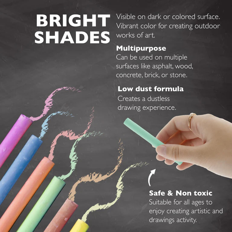 BAZIC Dustless Assorted Color Chalk (24/Box)