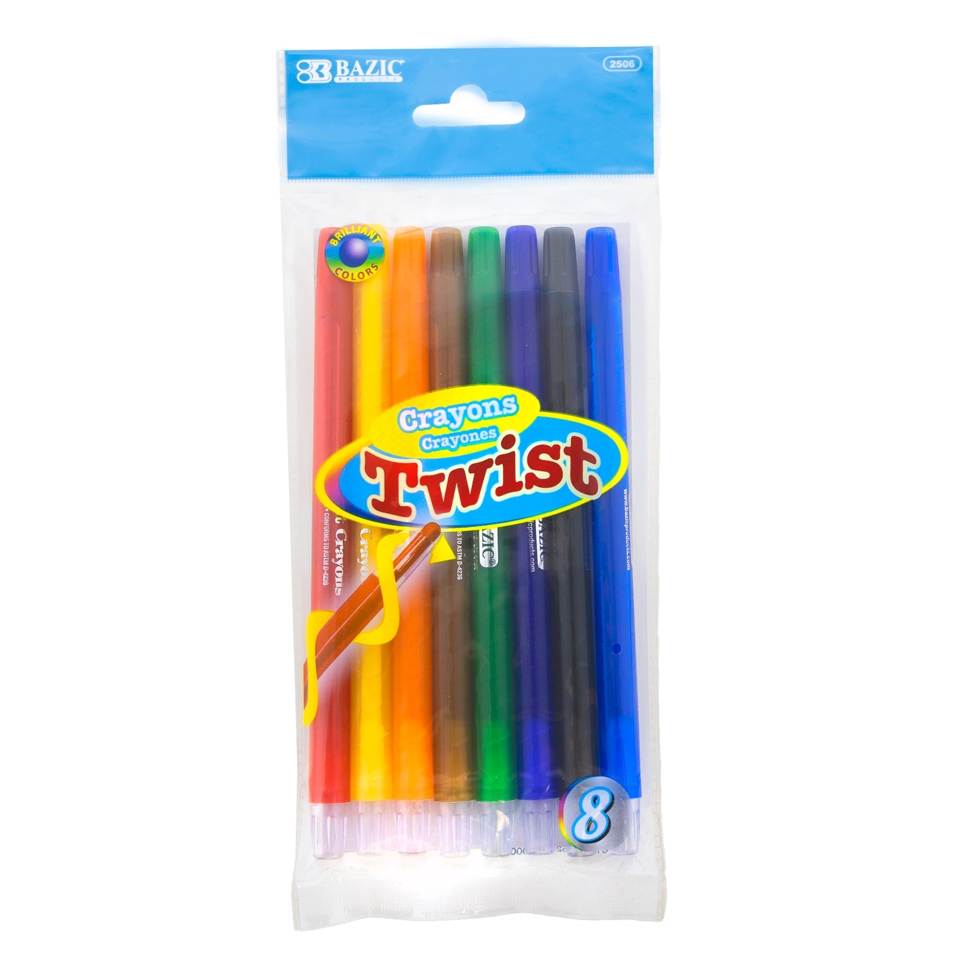 BAZIC 8 Color Propelling Crayons