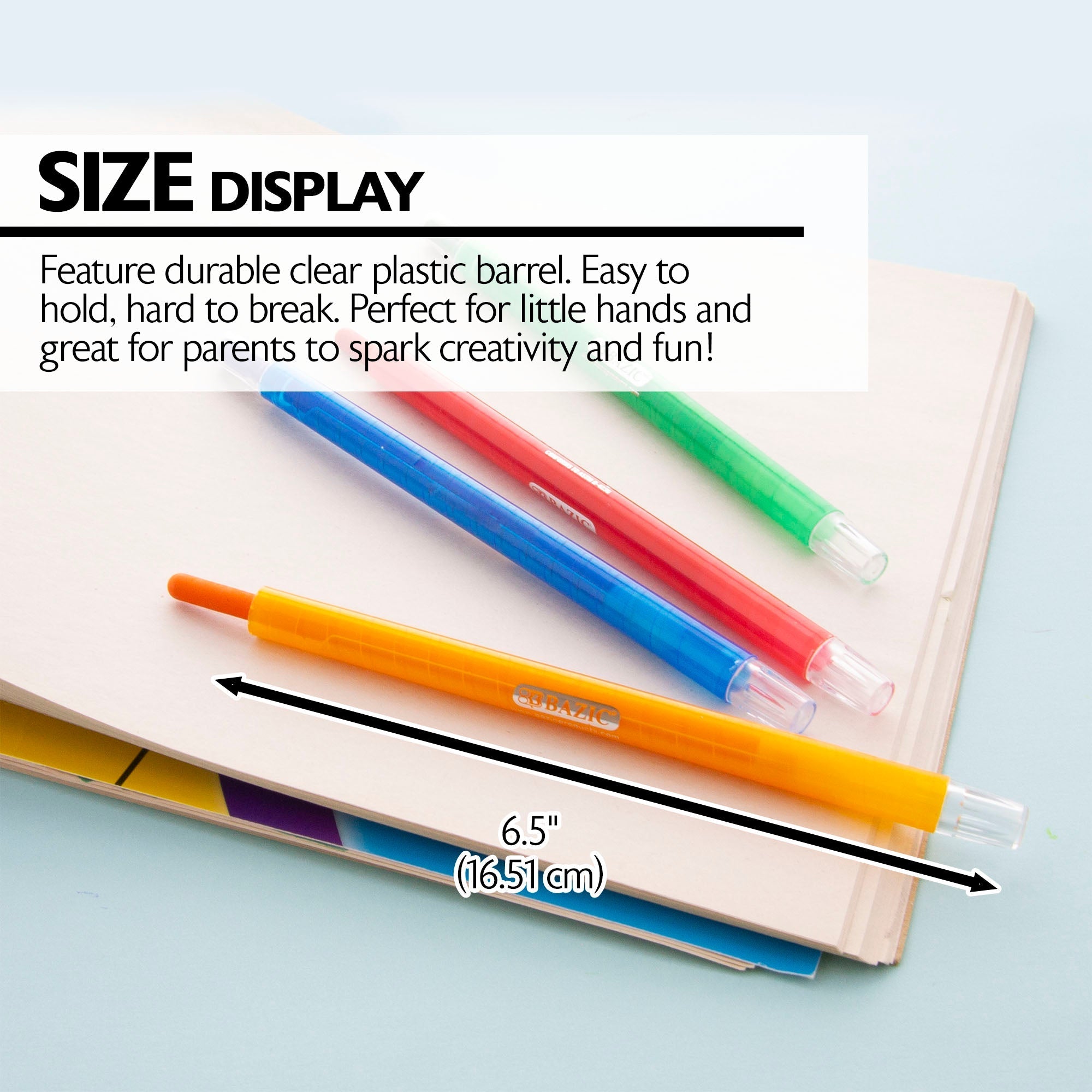 BAZIC 12 Color Propelling Crayons