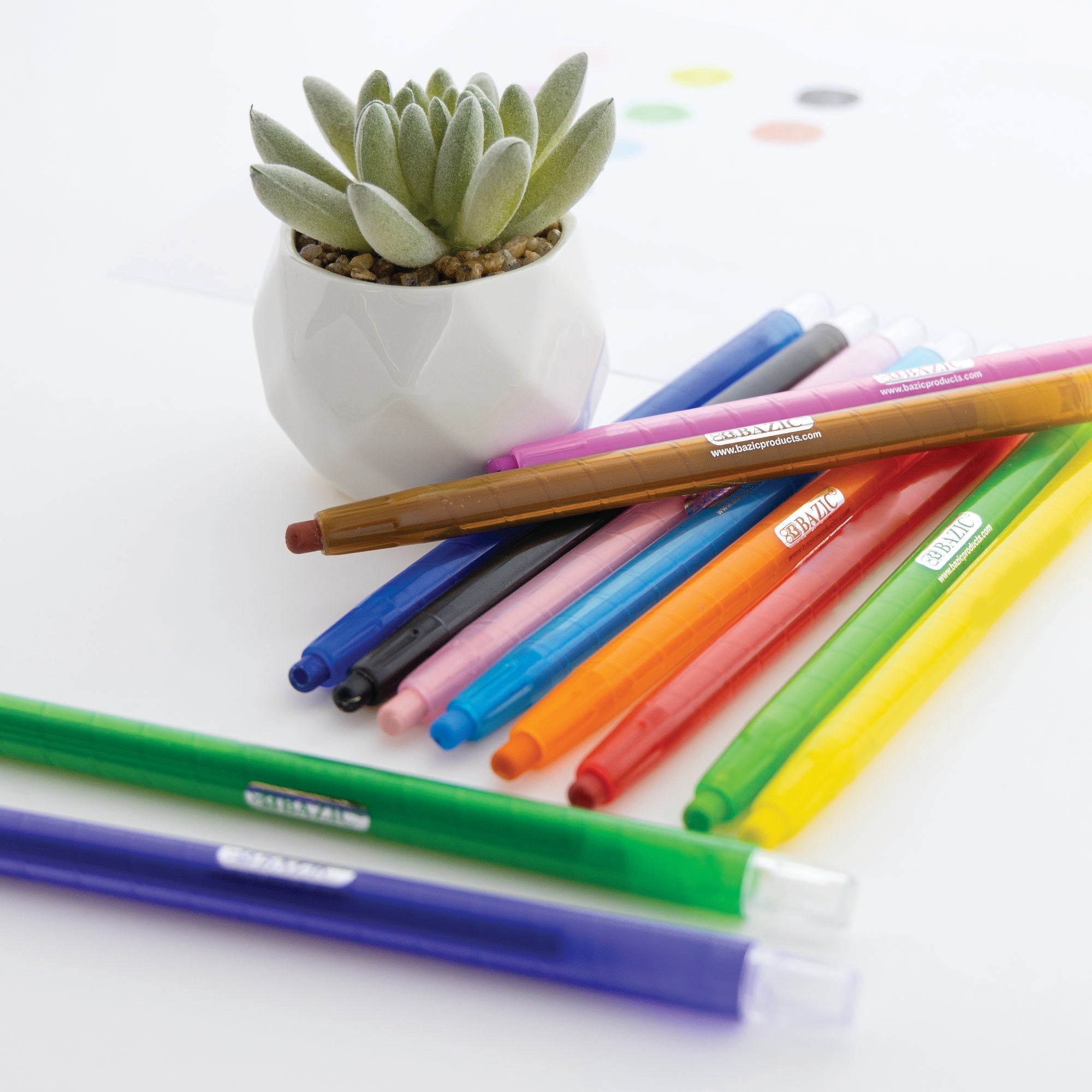 BAZIC 12 Color Propelling Crayons