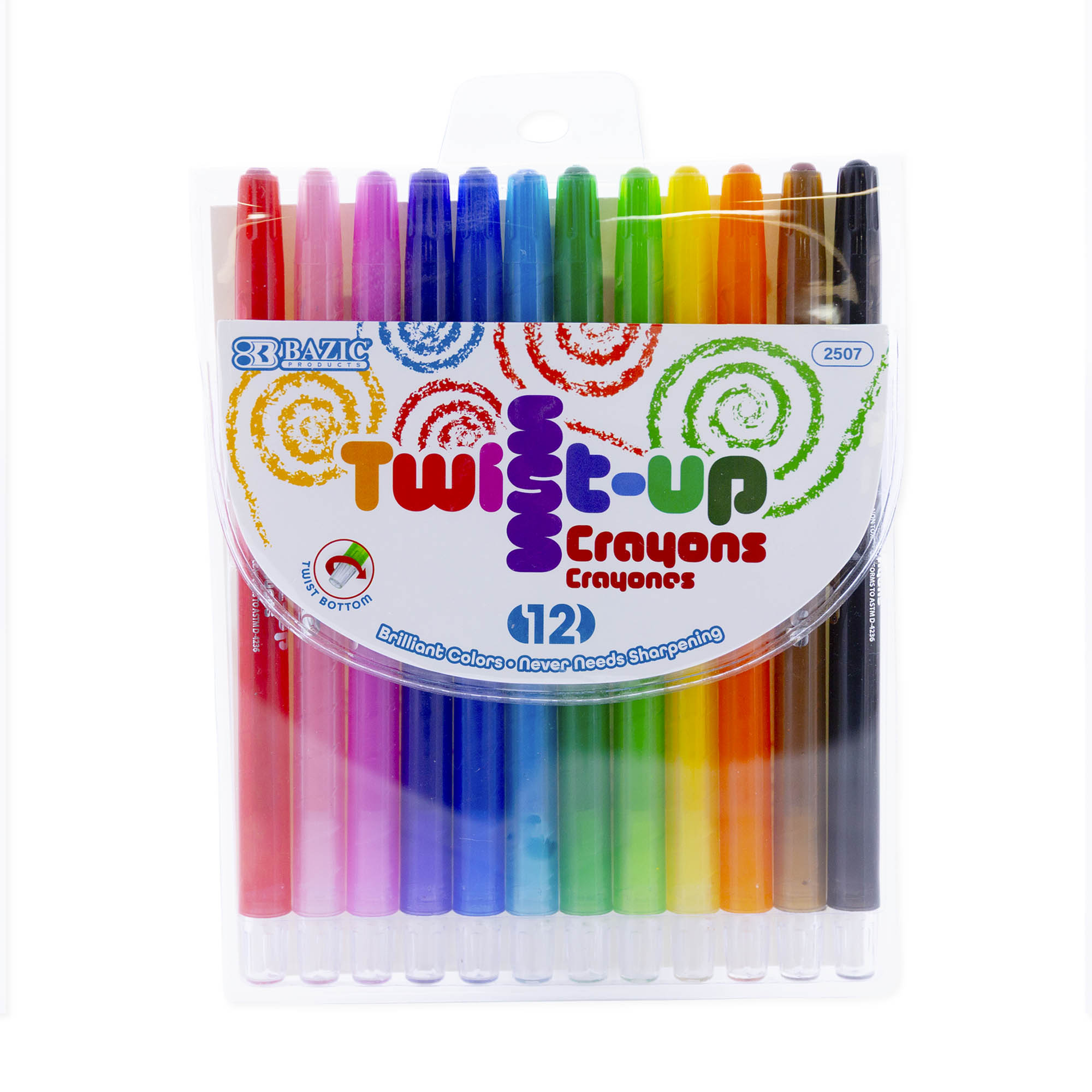 BAZIC 12 Color Propelling Crayons