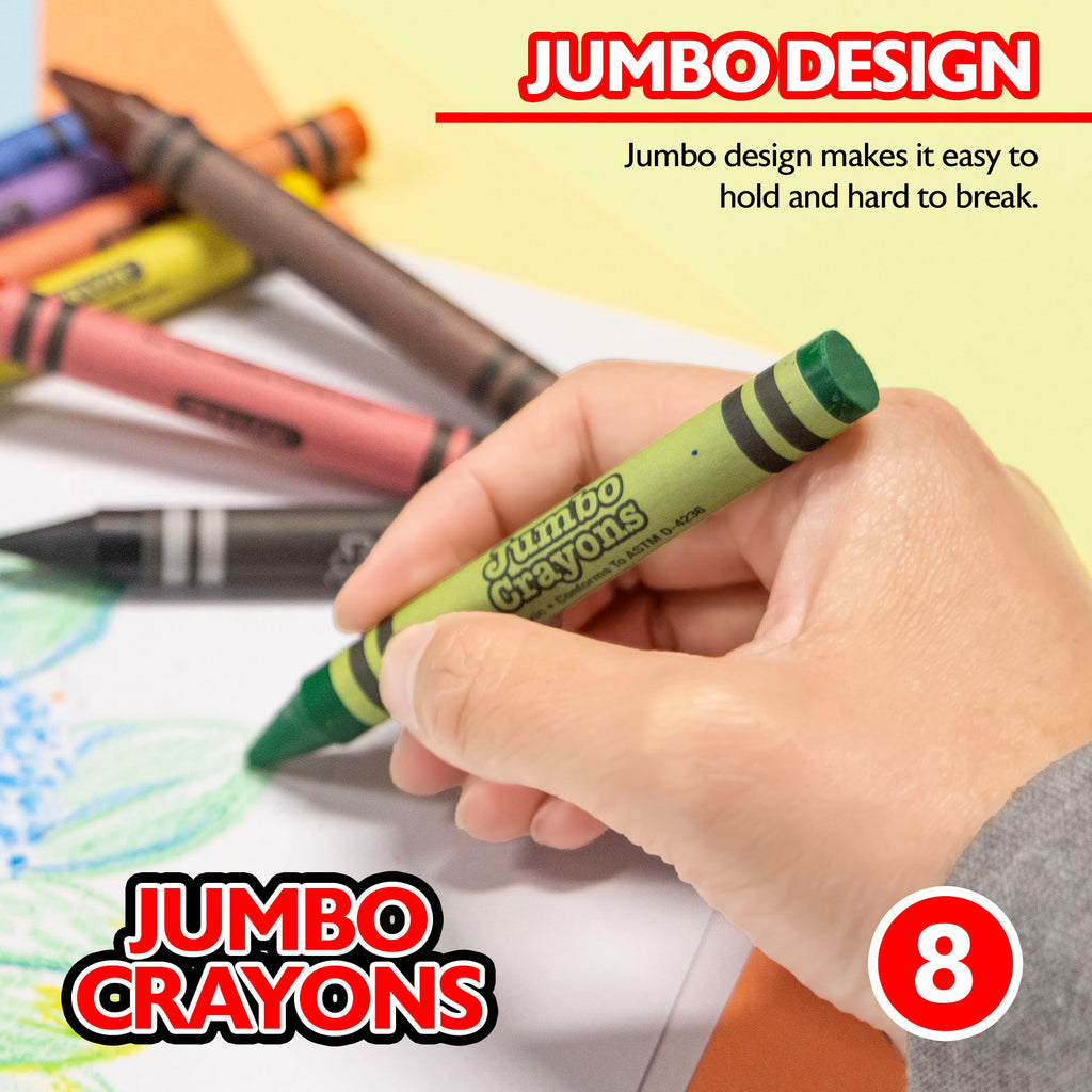 BAZIC 8 Color Premium Jumbo Crayons