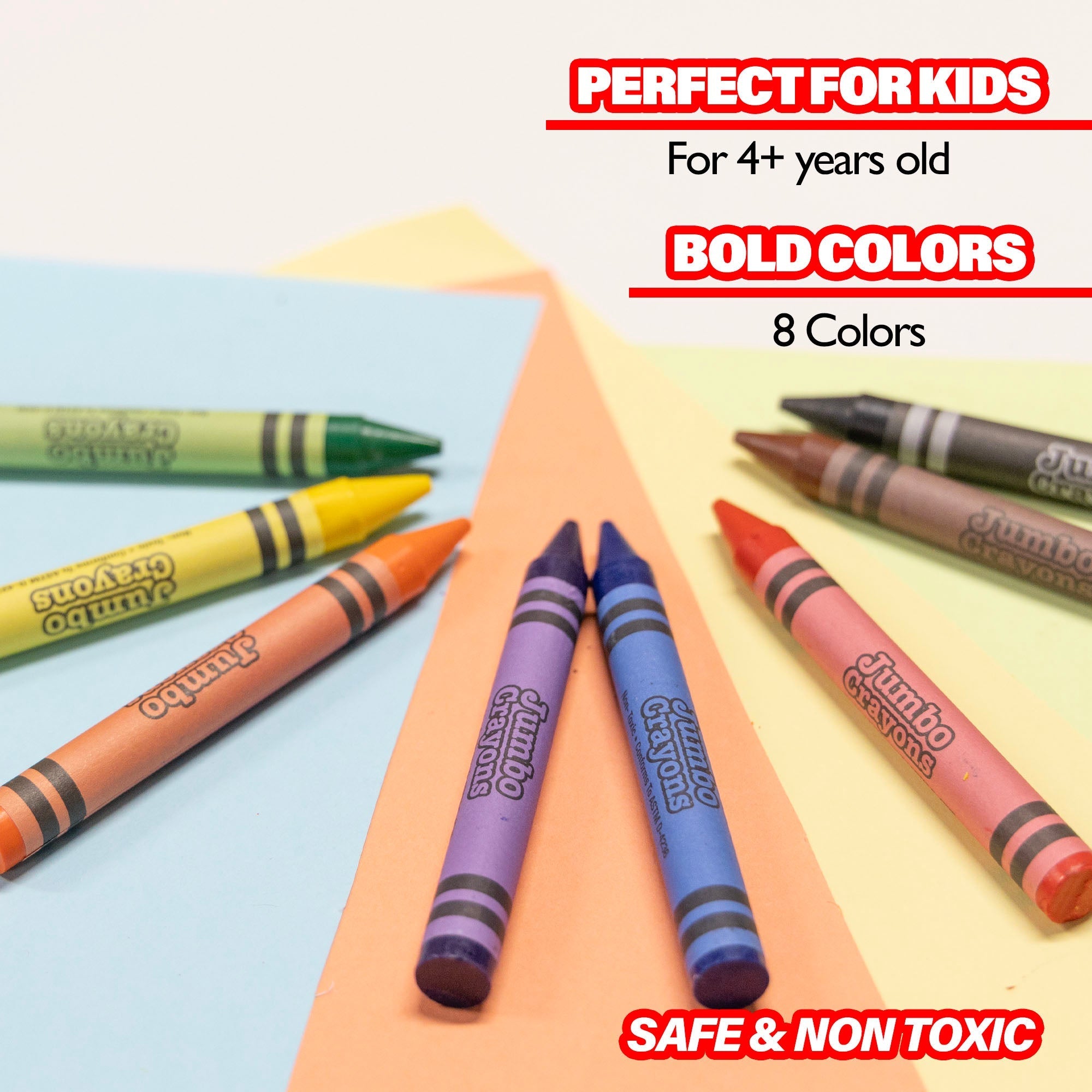 BAZIC 8 Color Premium Jumbo Crayons