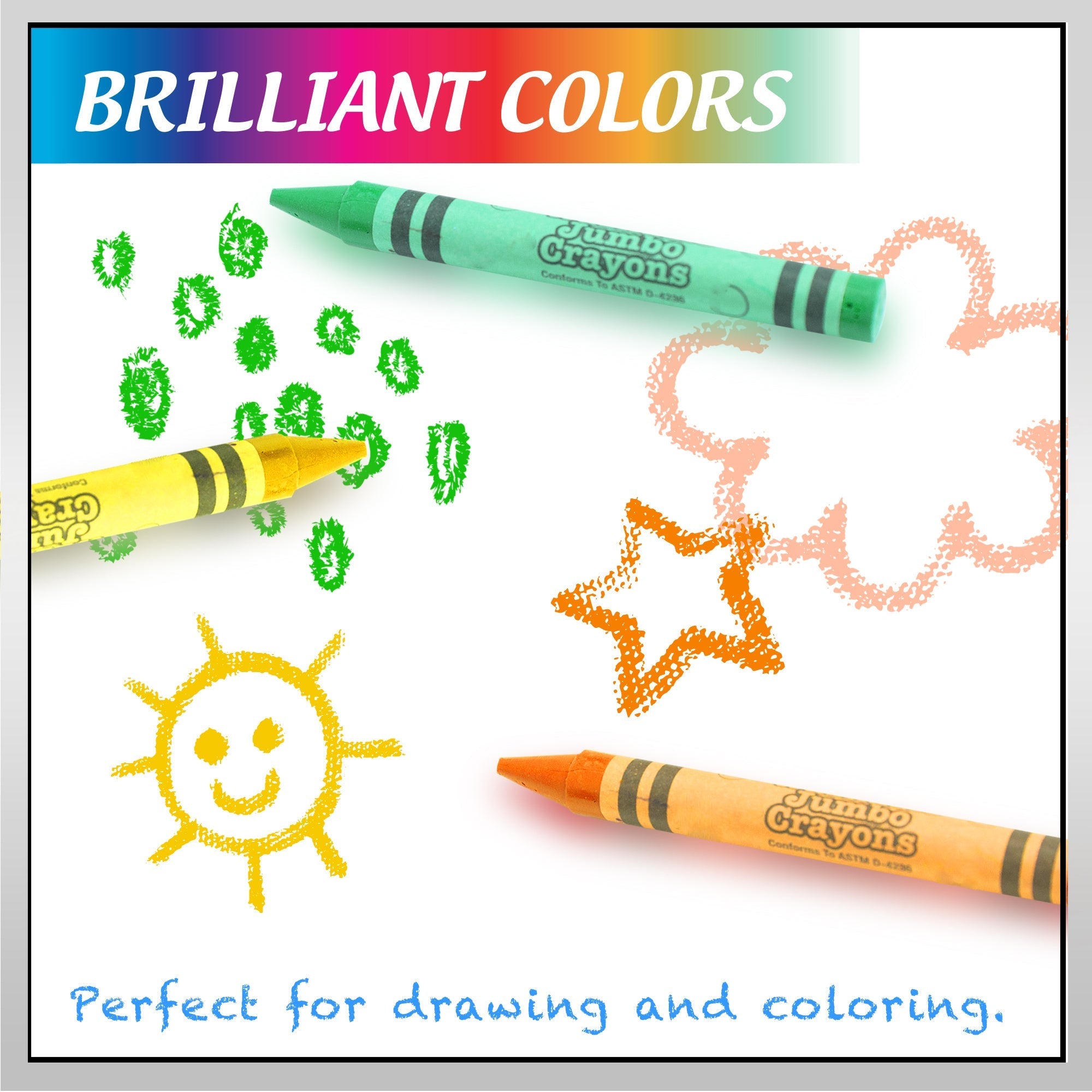 BAZIC 8 Color Premium Jumbo Crayons