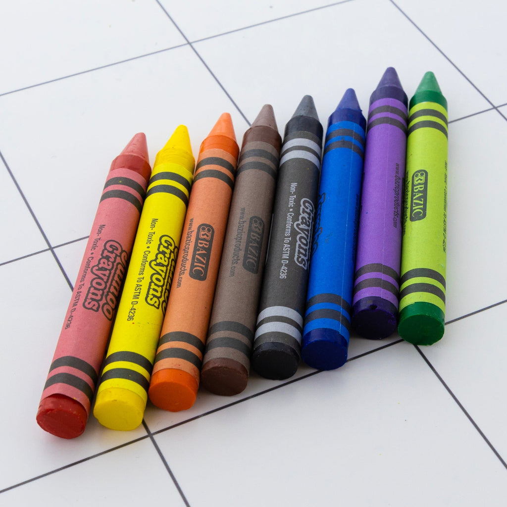 BAZIC 8 Color Premium Jumbo Crayons
