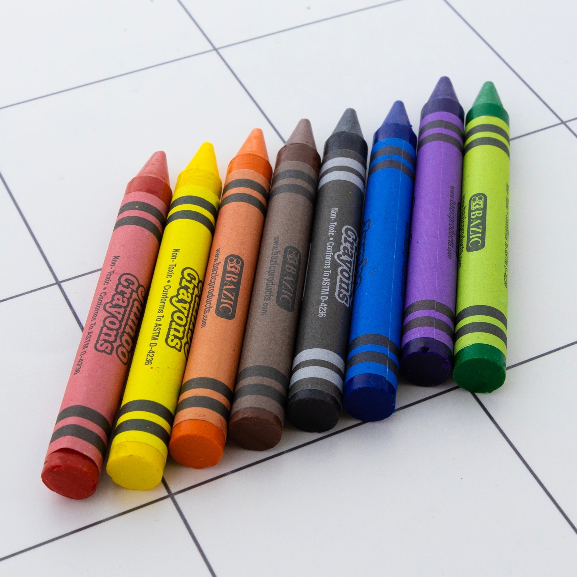BAZIC 8 Color Premium Jumbo Crayons