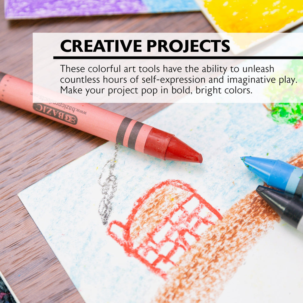 BAZIC 12 Color Premium Jumbo Crayons