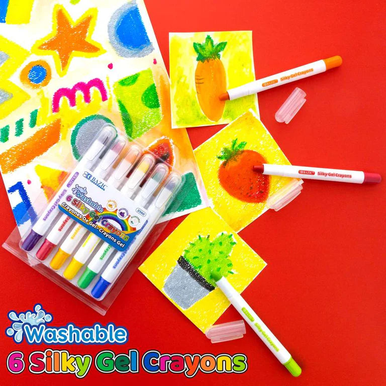BAZIC 6 Color Silky Gel Crayons