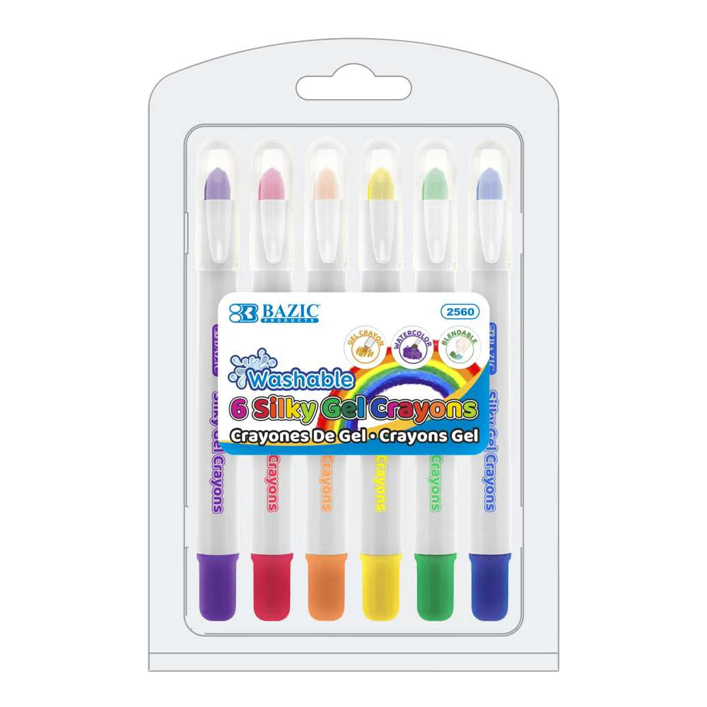 BAZIC 6 Color Silky Gel Crayons