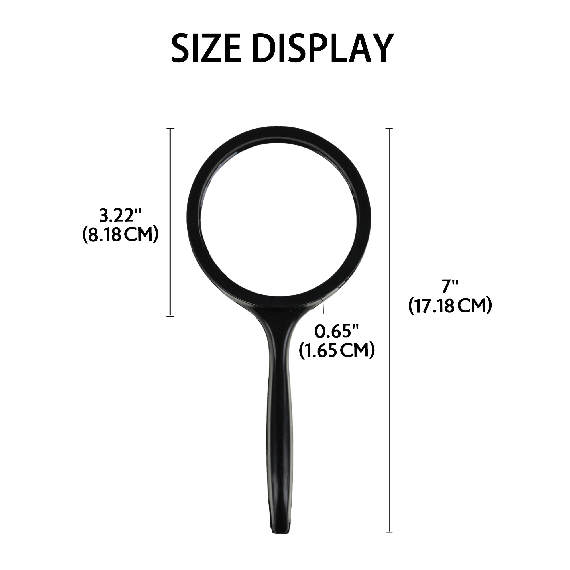 BAZIC 3" Round 2x Handheld Magnifier & 4x