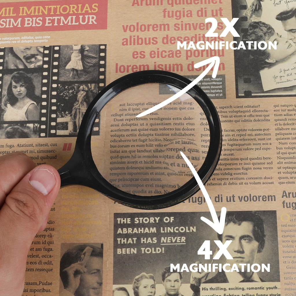 BAZIC 3" Round 2x Handheld Magnifier & 4x
