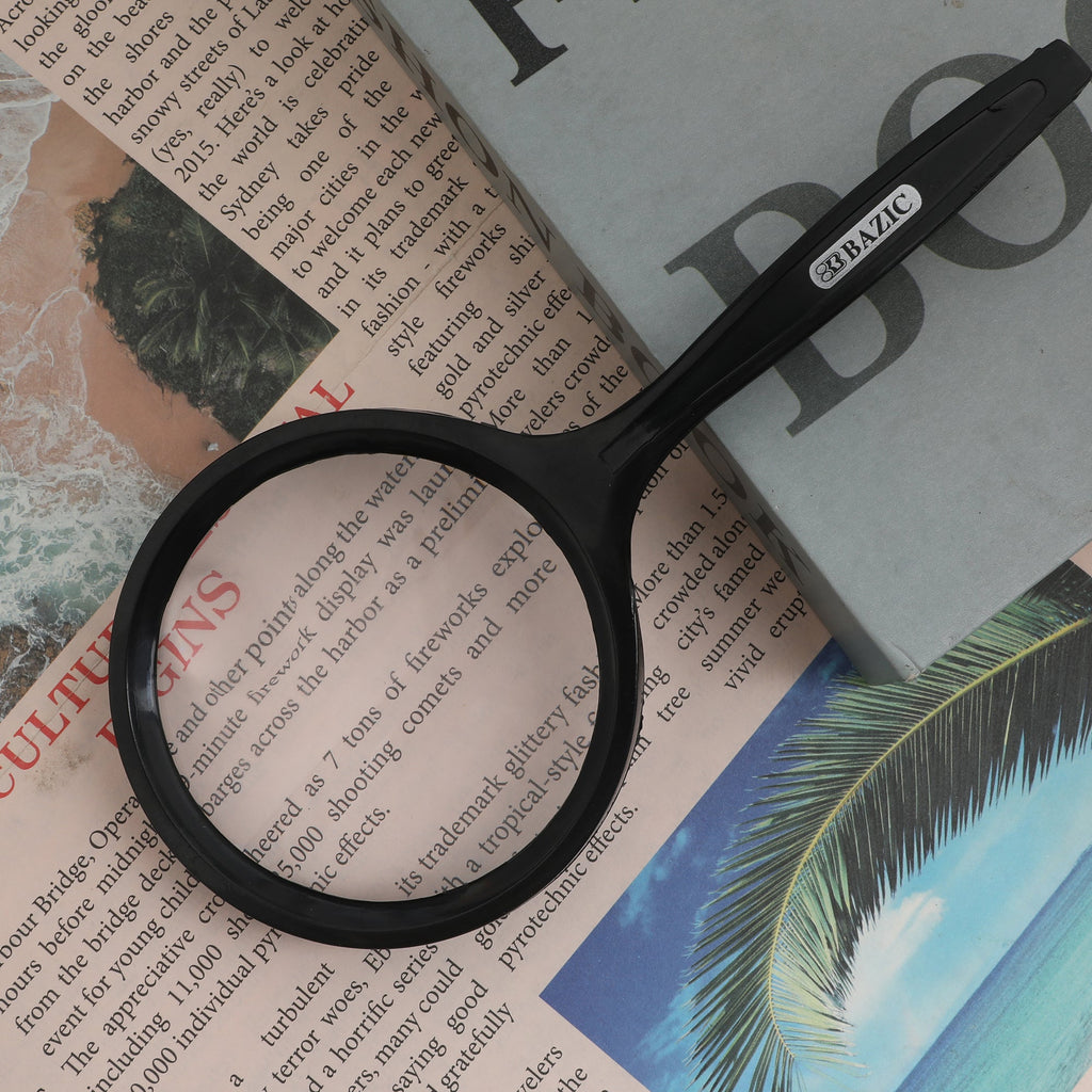 BAZIC 3" Round 2x Handheld Magnifier & 4x