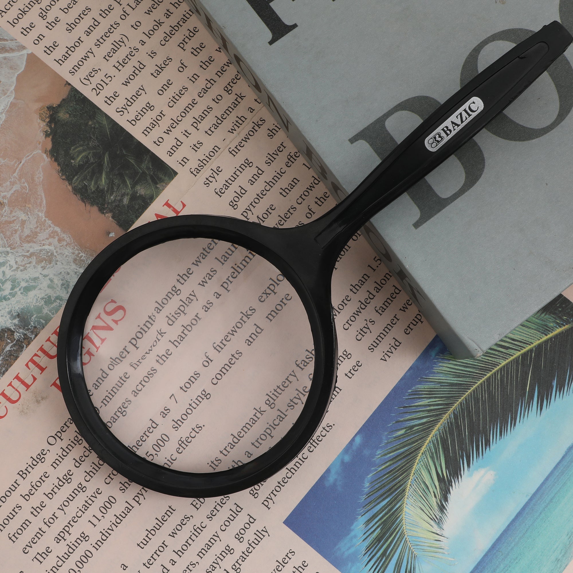 BAZIC 3" Round 2x Handheld Magnifier & 4x
