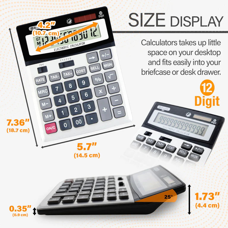 Desktop Calculator 12-Digit Profit Calculation Tax Functions