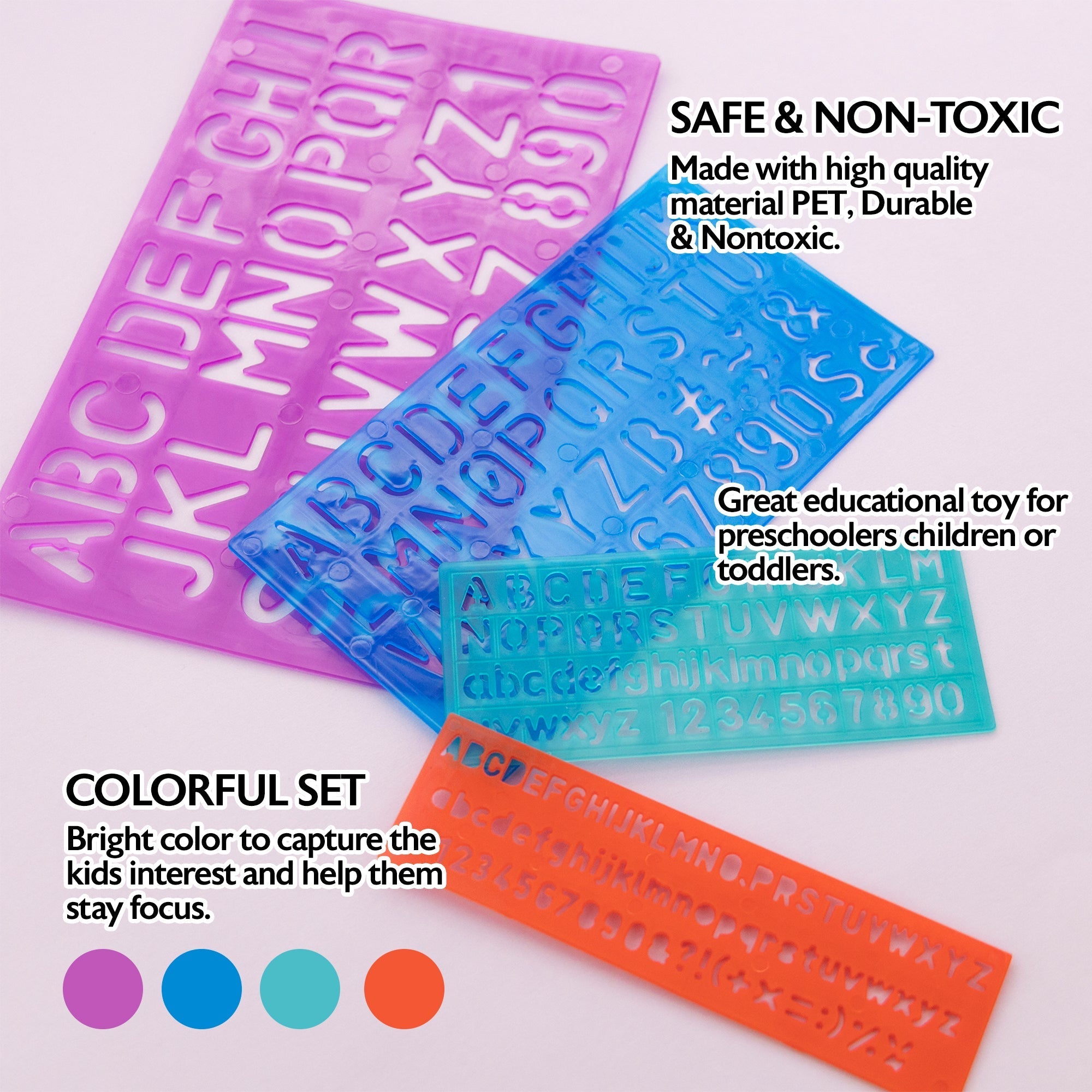 BAZIC 8, 10, 20, 30 mm Size Lettering Stencil Sets