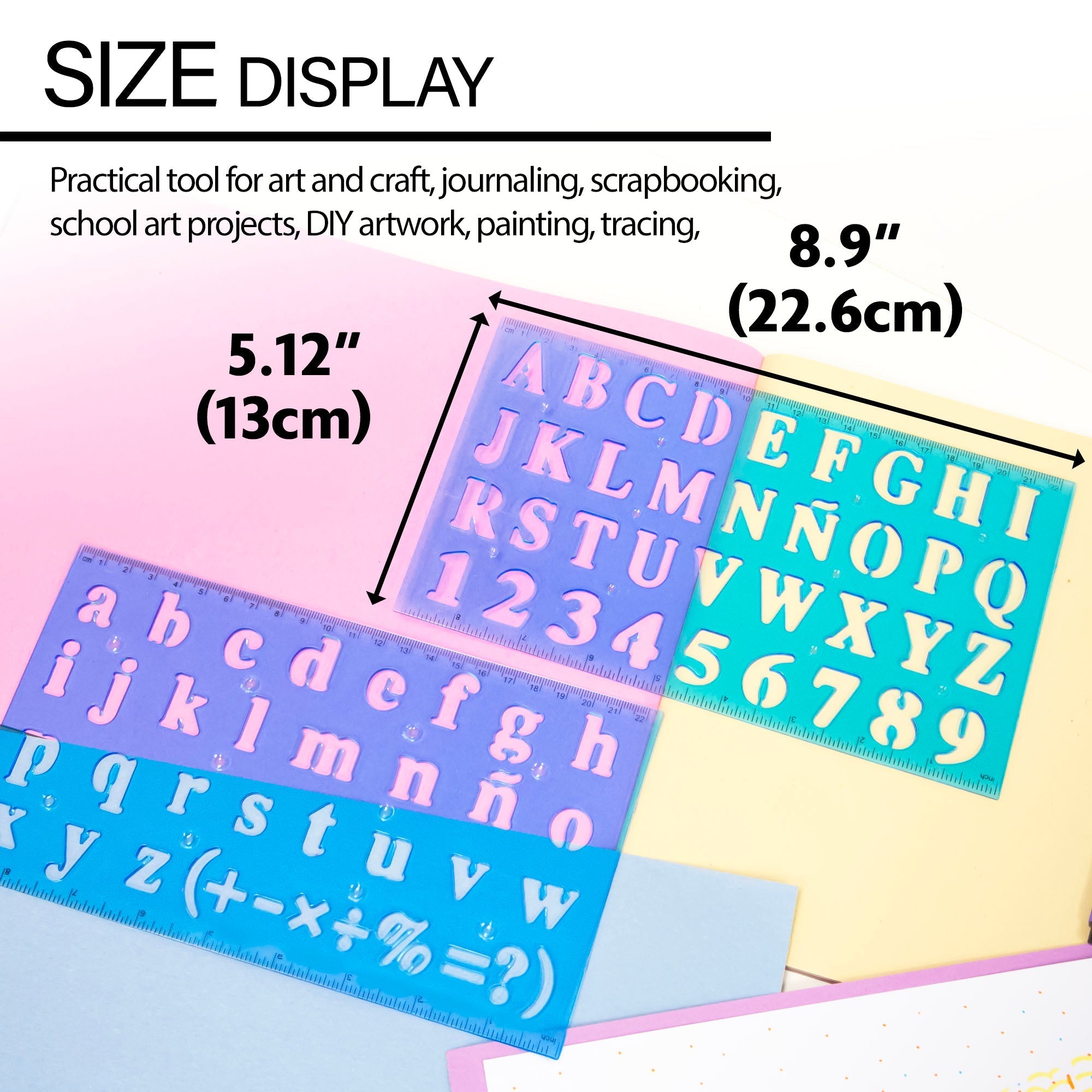 BAZIC 20mm Size Lettering Stencil Ruler Sets